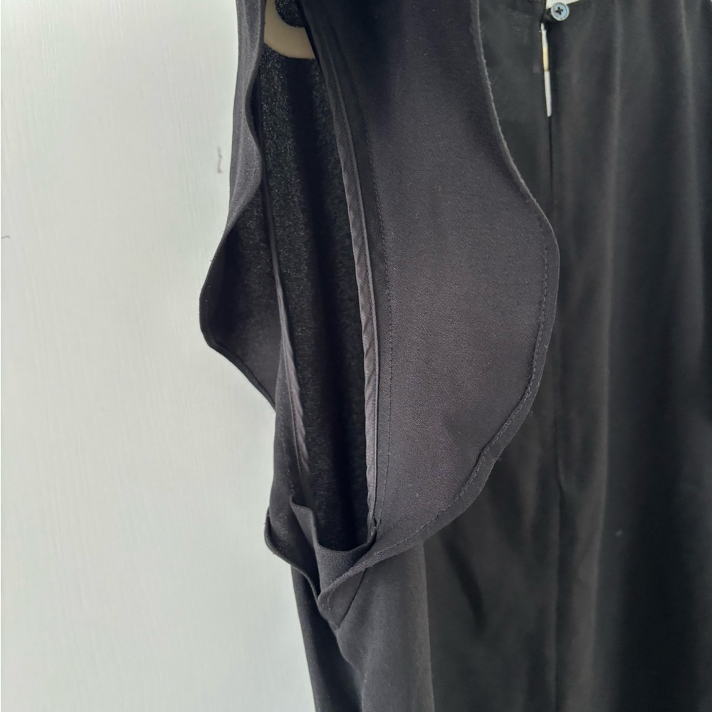 Babaton Black Ruffle Sleeve Blouse Japanese Fabric Size Small Minimalist Office - Picture 6 of 9